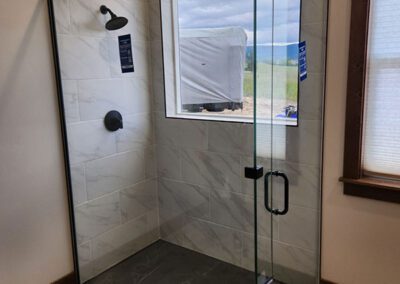 New glass doors on shower